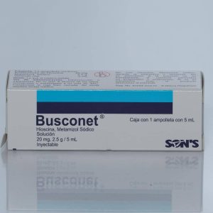 Busconet (Hioscina / Metamizol Sódico 20 mg / 2.5 g / 5 mL)