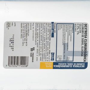 Dextrosa Clorurosódica (Cloruro de Sodio / Glucosa 0.9% / 5% / 500 mL)