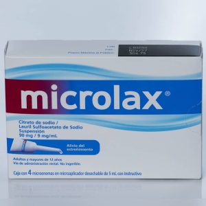 Microlax (Citrato de Sodio / Lauril Sulfoacetato de Sodio 90 mg / 9 mg / mL)